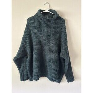 Zara Knit Sweater Hoodie Relaxed Oversized Wool Blend Cozy Size Small